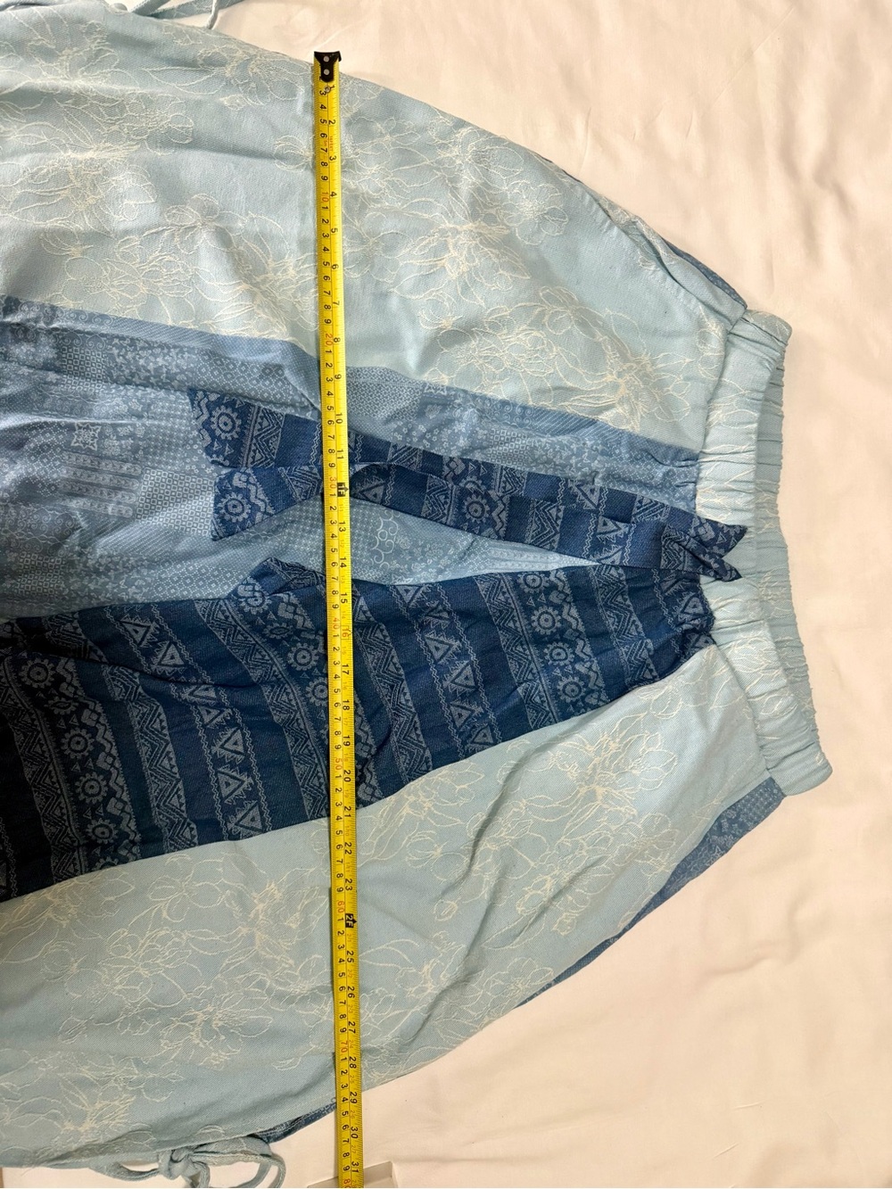 POL Pale Blue Joggers with Navy Patterned Panel - Picture 8 of 10